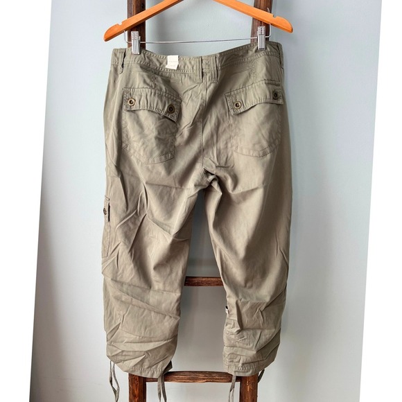 Maurices Cargo Capri Pants Drawstring Olive Green Casual Cropped Size 16 - Picture 3 of 5